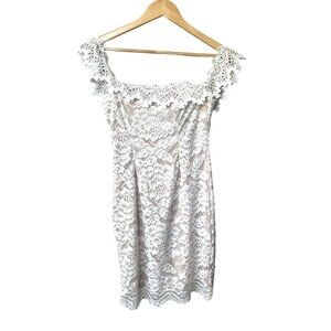 Here Comes The Sun Lace Mini Dress Size M Ivory Coquette Feminine Dainty